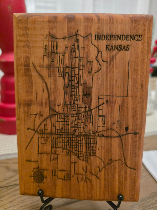 Custom City Street Map – Personalized Wood Engraved Gift