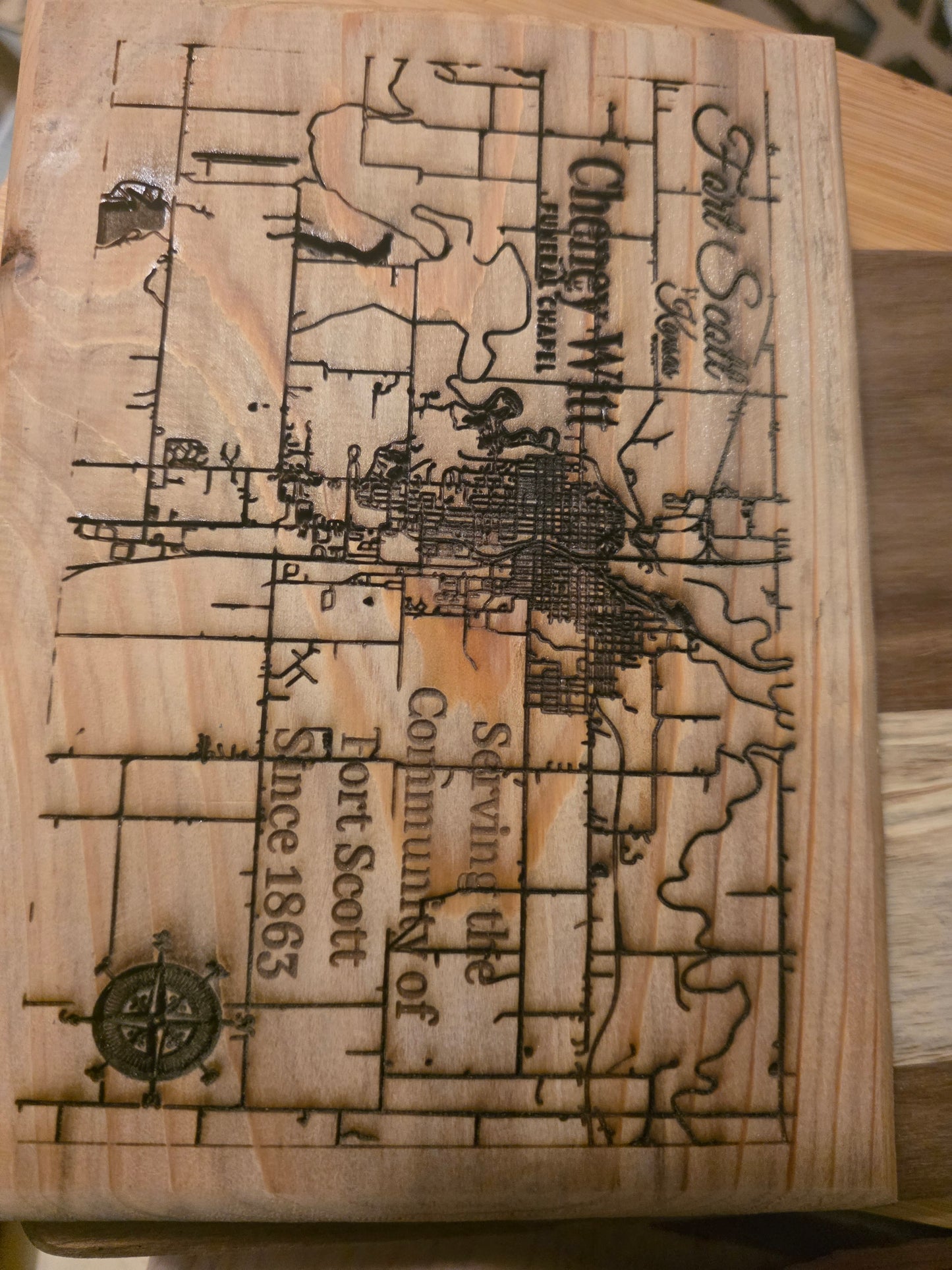 Custom City Street Map – Personalized Wood Engraved Gift