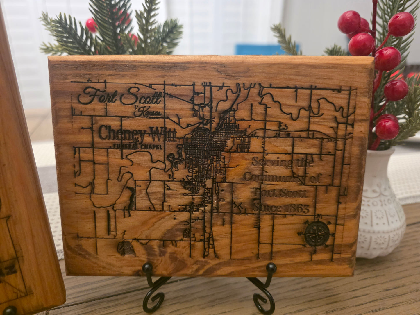 Custom City Street Map – Personalized Wood Engraved Gift