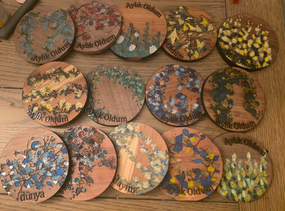 Vines and Leaves unisex Baby Milestone Discs: 3D Wooden Photo Props