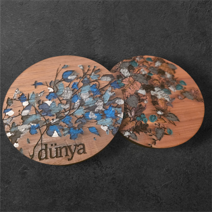 Vines and Leaves unisex Baby Milestone Discs: 3D Wooden Photo Props