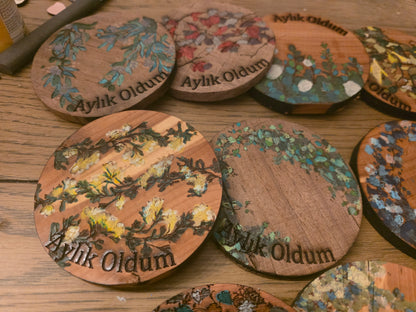 Vines and Leaves unisex Baby Milestone Discs: 3D Wooden Photo Props