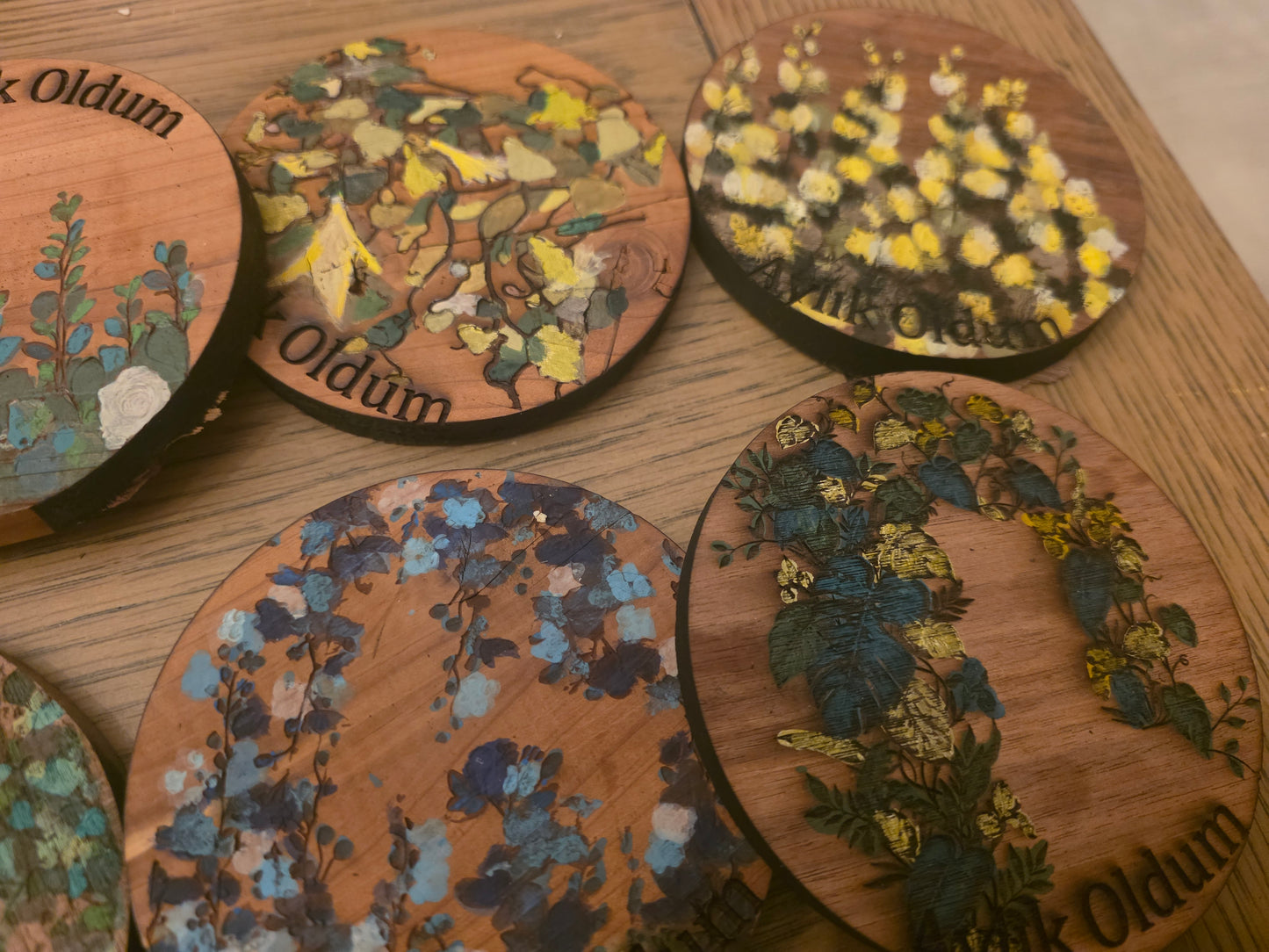 Vines and Leaves unisex Baby Milestone Discs: 3D Wooden Photo Props