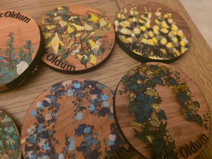 Vines and Leaves unisex Baby Milestone Discs: 3D Wooden Photo Props