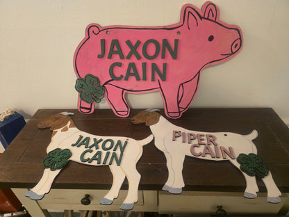 Custom 4-H FFA Livestock Show Sign – Animal Pen Nameplate - Wooden County Fair Livestock Display