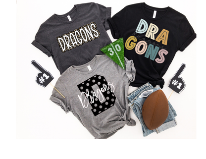 Pittsburg Dragons Short Sleeve Graphic Tee Gildan or Hanes Shirts