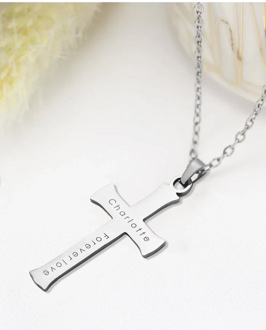 Personalized Stainless Steel Cross Pendent
