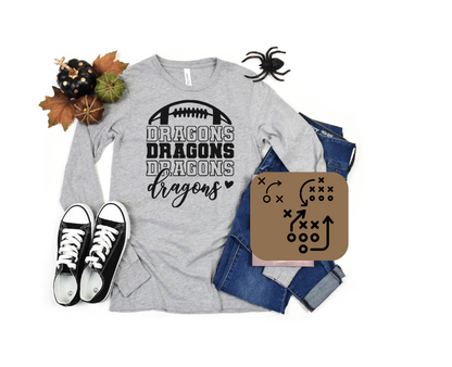 Pittsburg Dragons Long Sleeve Graphic Tee Football & Band