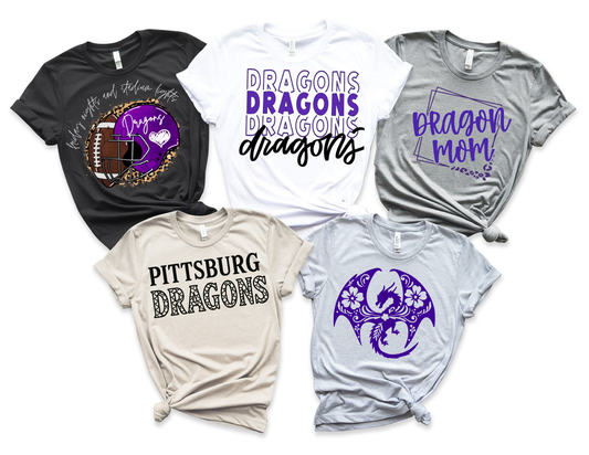 Pittsburg Dragons Set 2 Graphic Tees