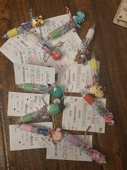 Multicolor Pen Valentine with Wooden Note