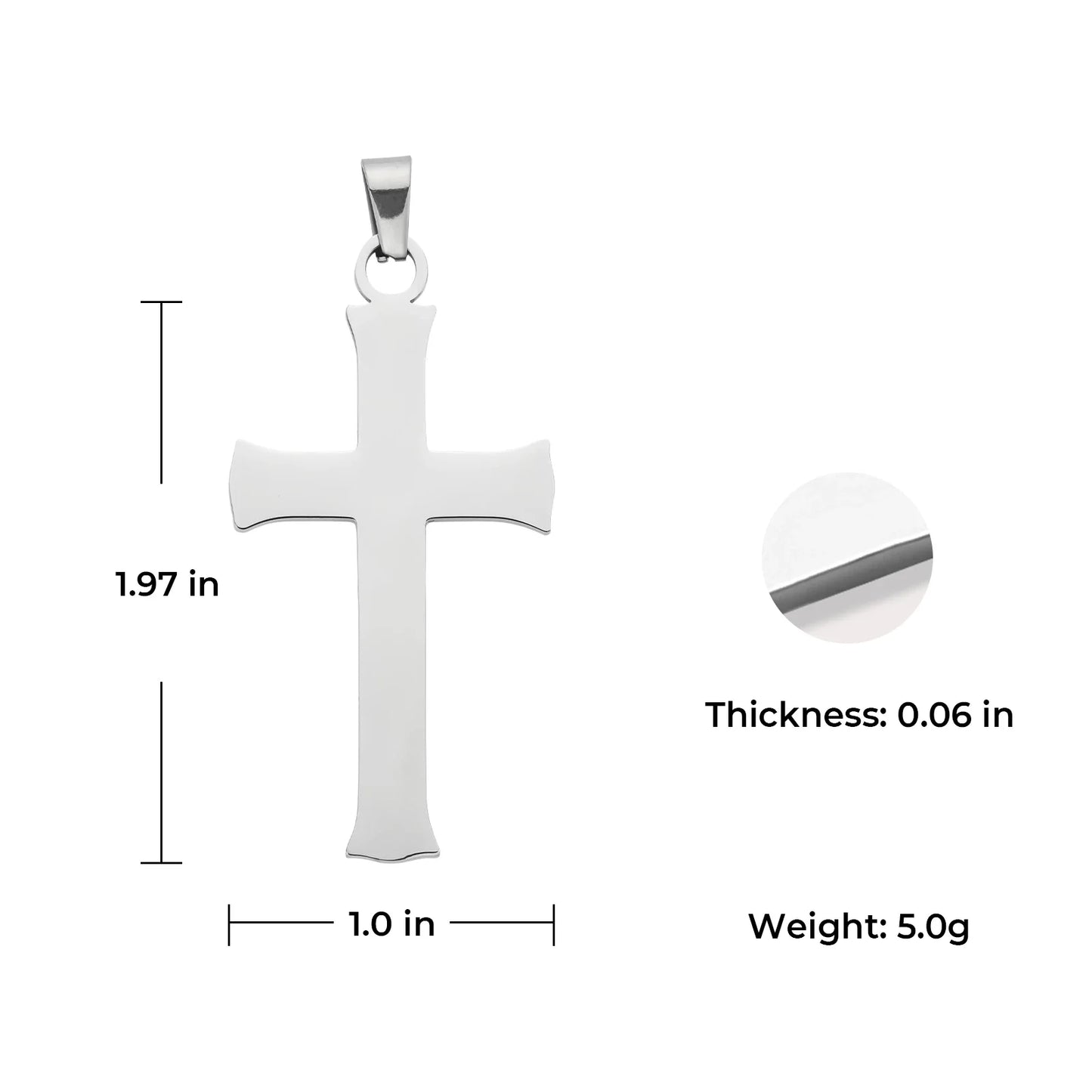 Personalized Stainless Steel Cross Pendent