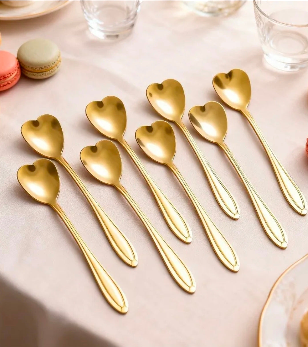 Personalized Gold Stainless steel Heart Spoon