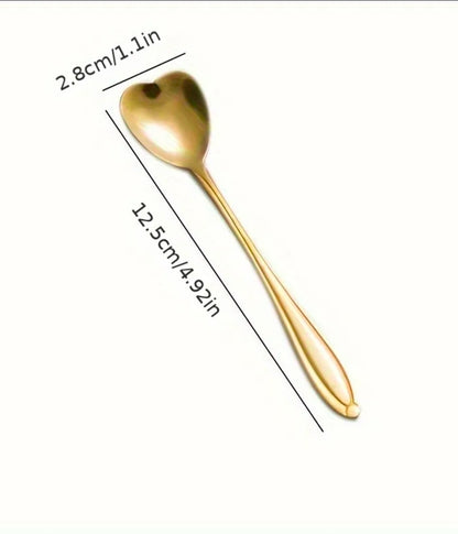 Personalized Gold Stainless steel Heart Spoon