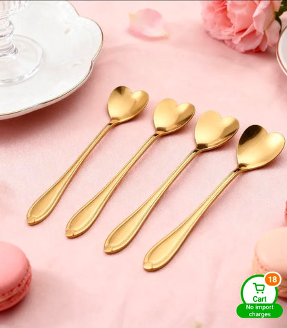 Personalized Gold Stainless steel Heart Spoon