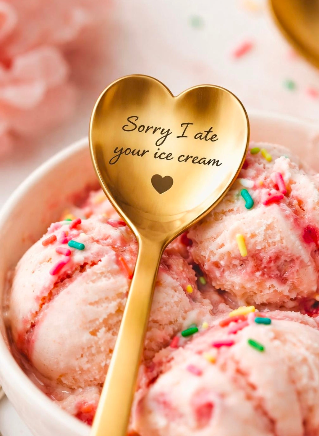 Personalized Gold Stainless steel Heart Spoon