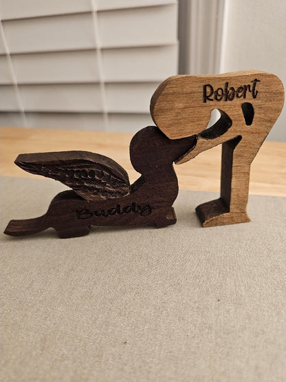 Personalized Hand Carved Wood Dachshund Figurine & Boy Collectible Wiener Dog Gift for Dog Lovers