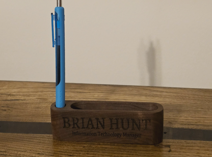 Personalized Wooden Business Card Holder: Custom Engraved Desk Accessory