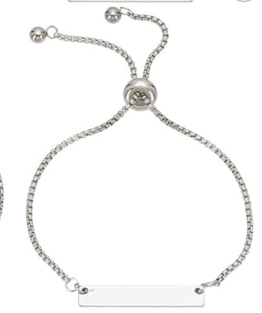 Stainless Steel Silver Bar Bracelet
