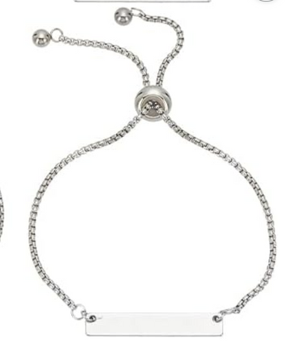 Stainless Steel Silver Bar Bracelet