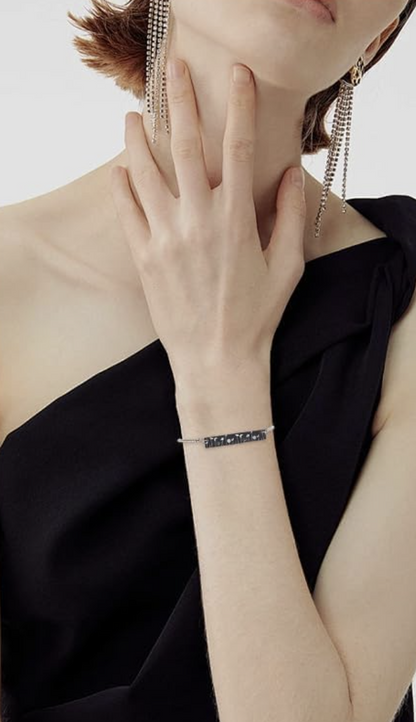 Stainless Steel Silver Bar Bracelet