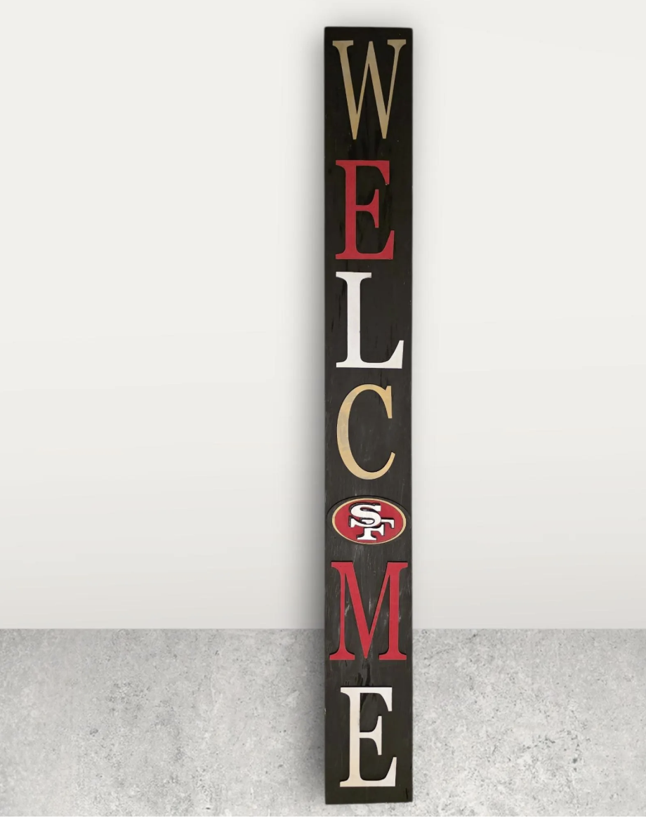 San Francisco 49ers Welcome Sign, Football Porch Leaner, NFL Home Decor
