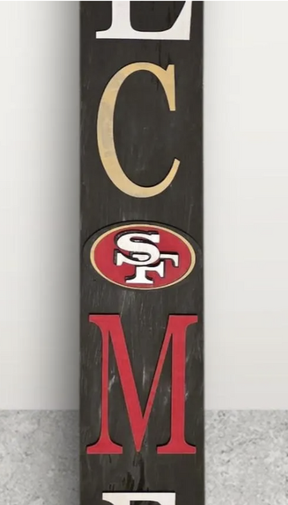 San Francisco 49ers Welcome Sign, Football Porch Leaner, NFL Home Decor