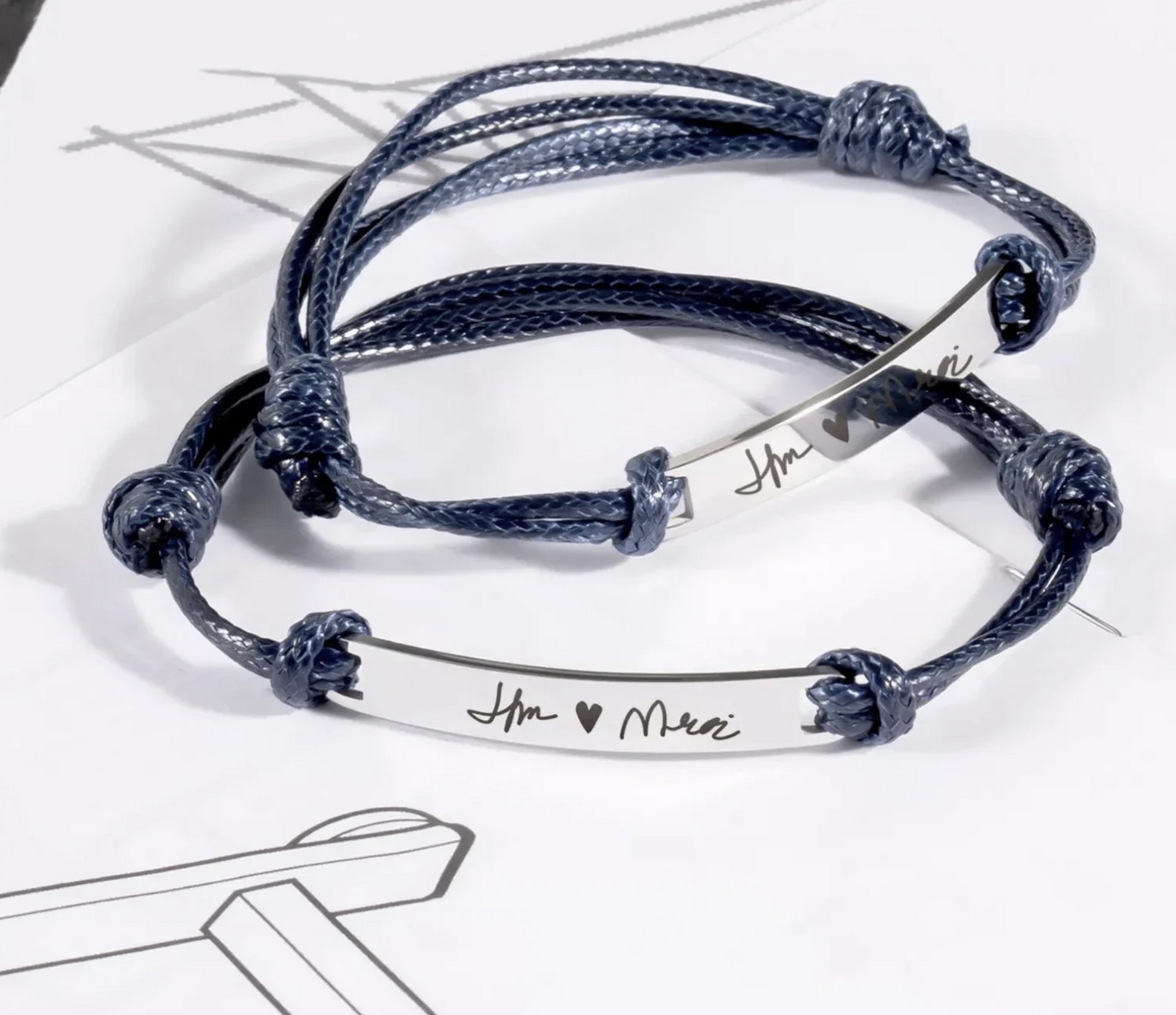 Leather Bracelet With Stainless Steel Tag