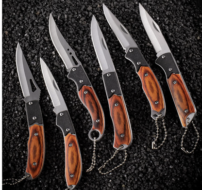 Personalized Mini Keychain Knife, Custom Engraved Small Pocket Knife for Papa, Handheld Wood Micro Folding Knife, Tiny Everyday Carry Gift