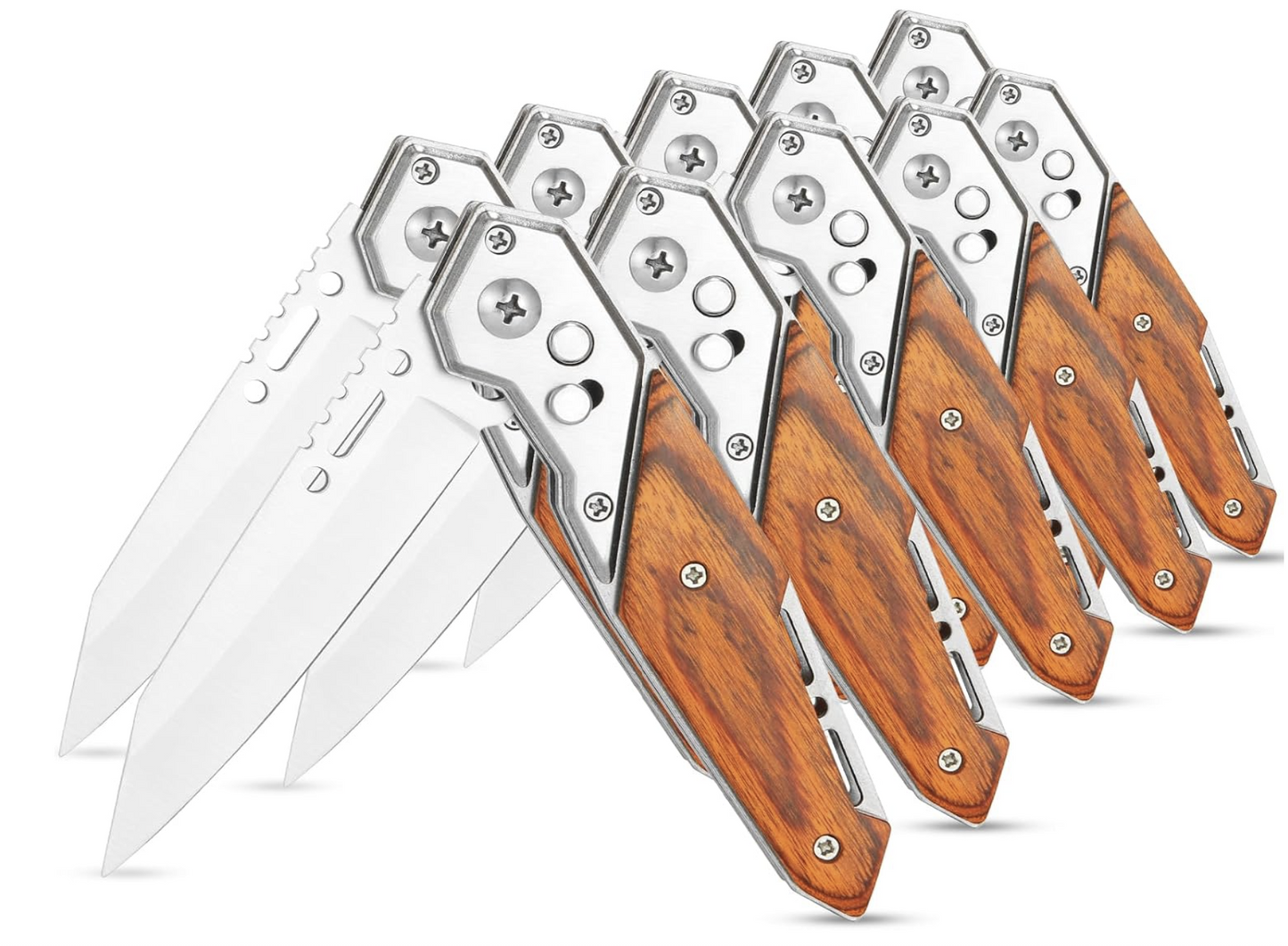 Custom Engraved "Best Dad" Wooden Pocket Knife - Personalized Groomsmen & Father's Day Gift
