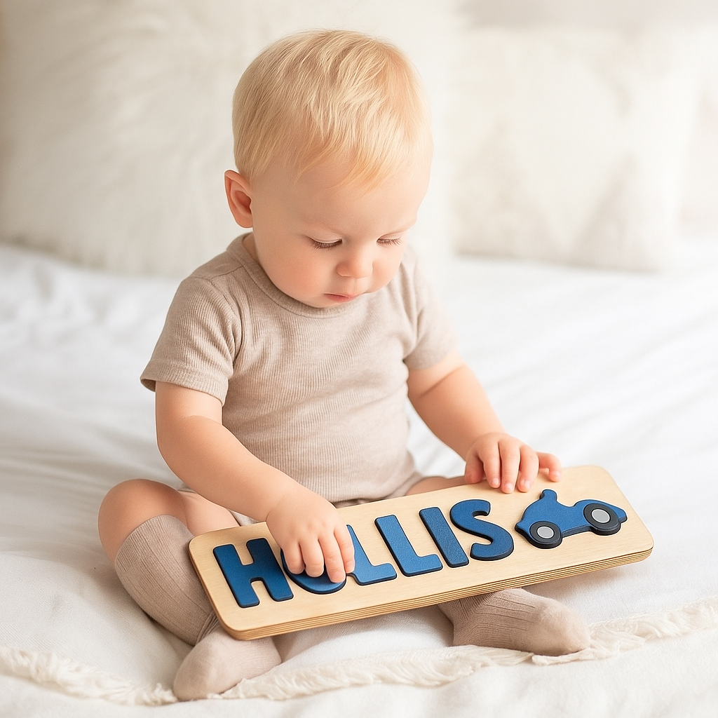 Personalized Name Puzzle – Custom Wooden Gift | Optional Character Add-On