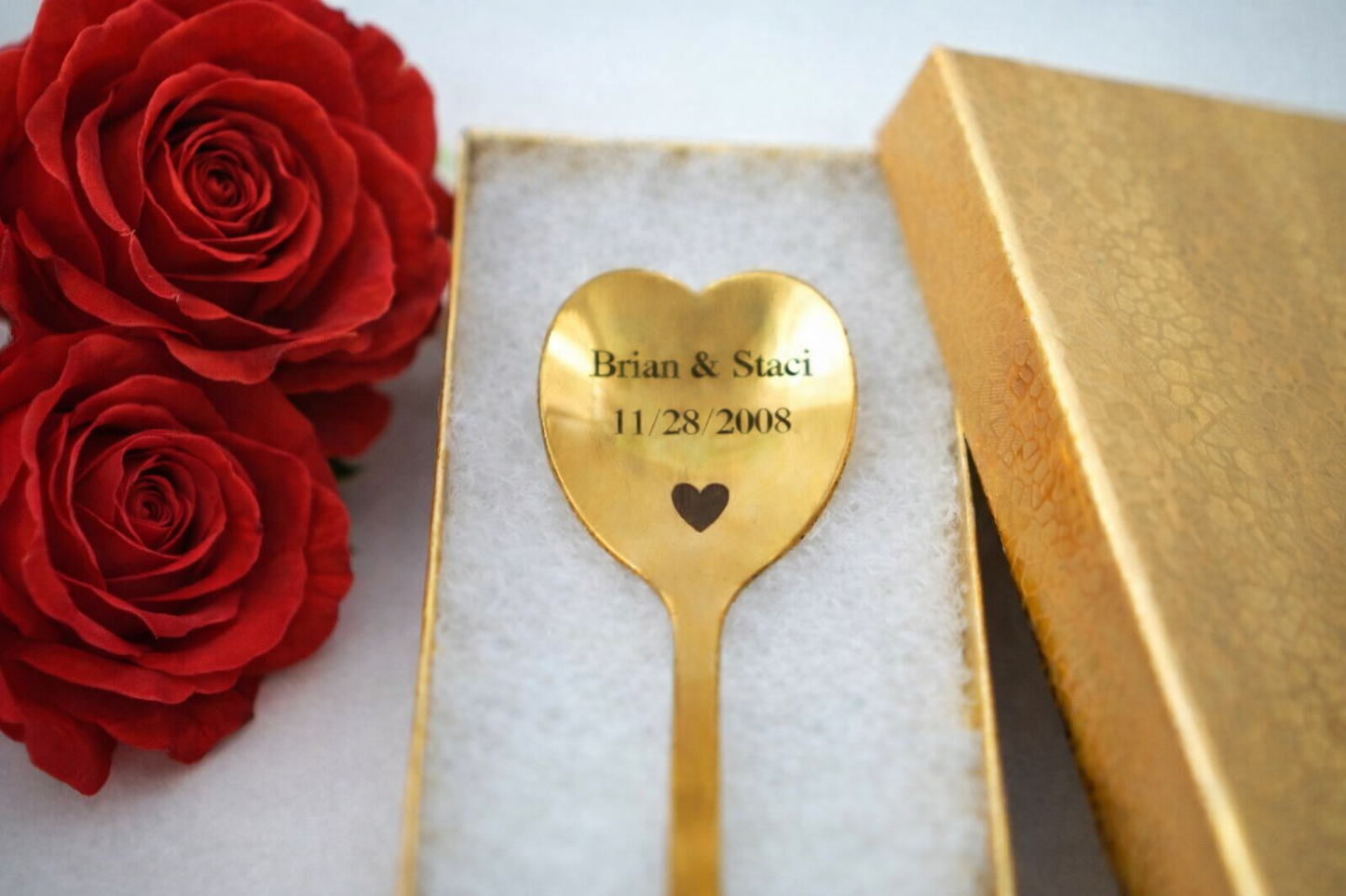 Personalized Gold Stainless steel Heart Spoon
