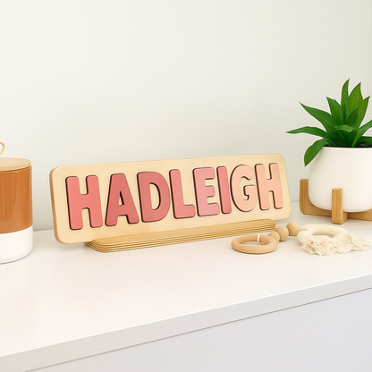 Personalized Name Puzzle Custom Wooden Gift For Kids Optional Character Add On