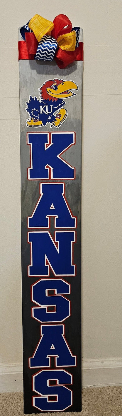 KU Porch Leaners Welcome Sign Indoors Outdoors 2 Vertical Design Options