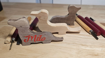 Dachshund figureine Hand Carved Wooden Collectible Wiener Dog Memorabilia Gift for all dog lovers
