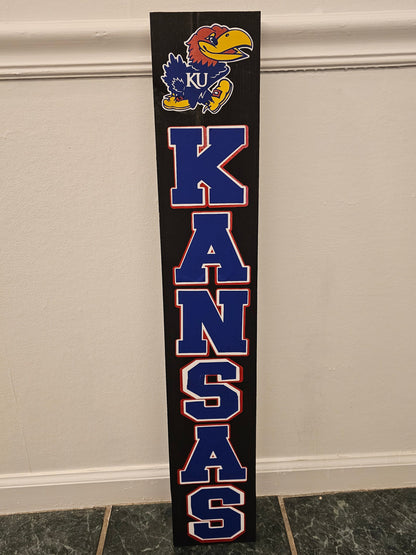 KU Porch Leaners Welcome Sign Indoors Outdoors 2 Vertical Design Options