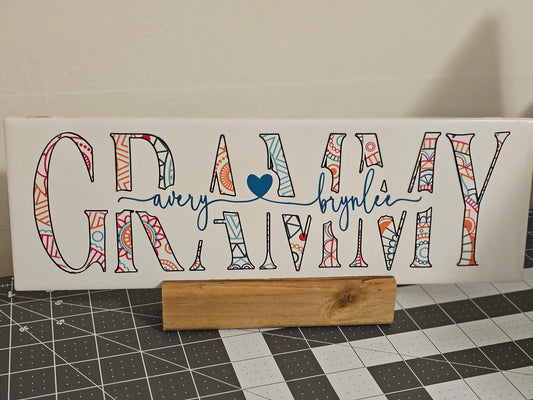 Personalised Mom Sign with Stand, Customizable Tiles with kids names, Gift- Birthday christmas Mother's day -Accent Piece - keepsake - Decor