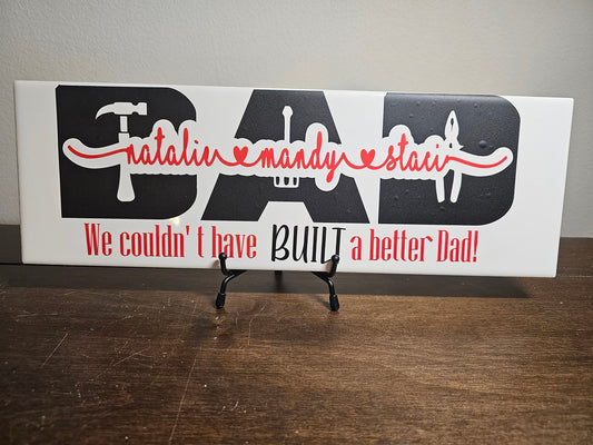 Personalized Subway Tile Portrait Letters for Dad - Customizable 12x4 Inch Heartfelt Gift