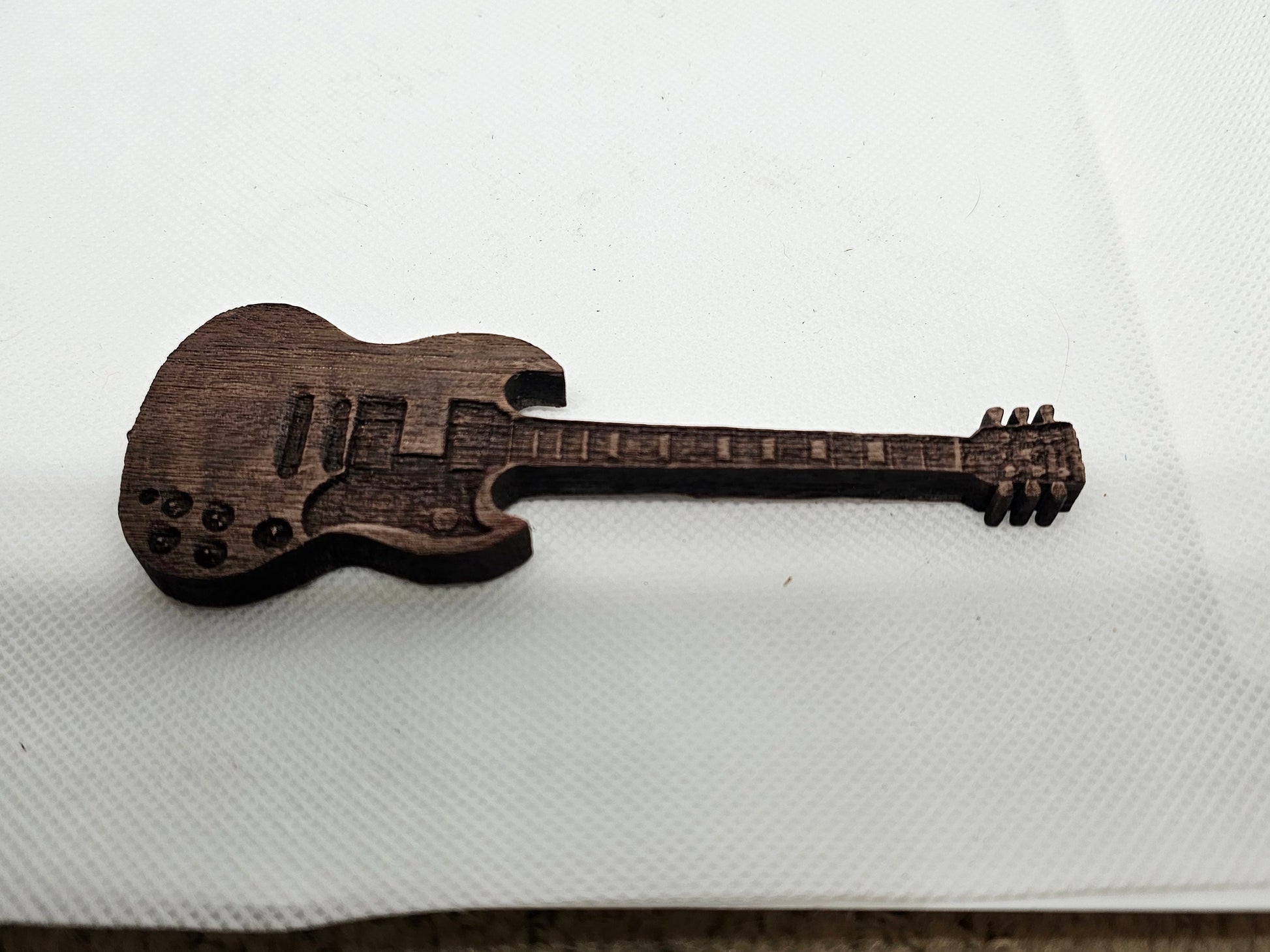 Custom Wooden 6 inch Guitar Model Guitar in Walnut, Personalize it, Collectible Memorabilia Gift for Musicians Bass Player Guitar Player