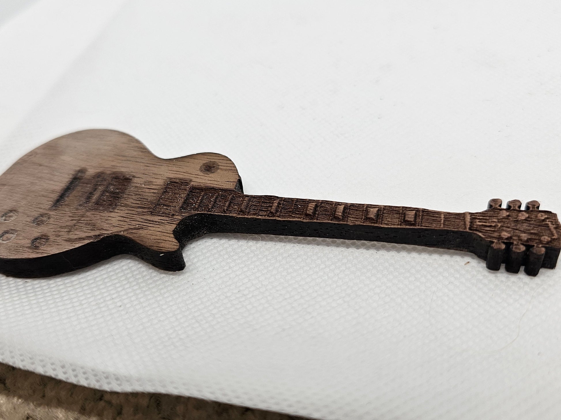 Custom Wooden 6 inch Guitar Model Guitar in Walnut, Personalize it, Collectible Memorabilia Gift for Musicians Bass Player Guitar Player