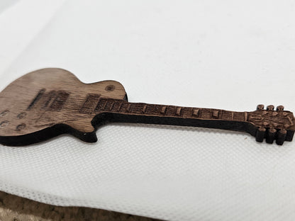 Custom Wooden 8 inch Guitar Model with stand Guitar in Walnut, Personalize it, Collectible Memorabilia Gift for Musicians Bass Guitar Player