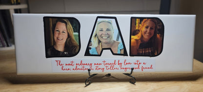 Gift for Dad, Personalized Portrait Letters 12 x 4 in subway tile Customizable Heartfelt Gift