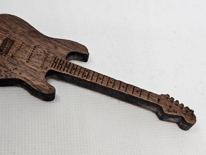 Custom Wooden 8 inch Guitar Model with stand Guitar in Walnut, Personalize it, Collectible Memorabilia Gift for Musicians Bass Guitar Player