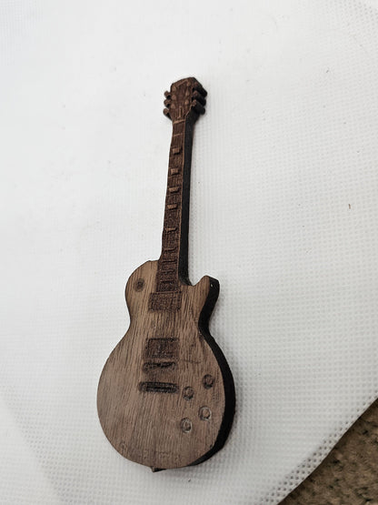 Custom Wooden 8 inch Guitar Model with stand Guitar in Walnut, Personalize it, Collectible Memorabilia Gift for Musicians Bass Guitar Player