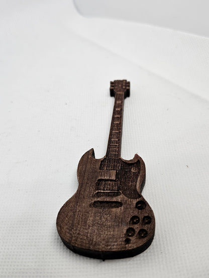 Custom Wooden 8 inch Guitar Model with stand Guitar in Walnut, Personalize it, Collectible Memorabilia Gift for Musicians Bass Guitar Player