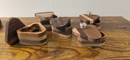 Handcrafted Wooden Guitar Pick Case: Musician's Trinket Box and Keepsake Gift for Guitar and Bass Players