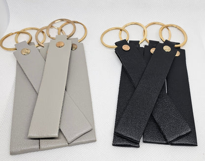 Personalized Leather Keychain,  Faux Leather 5 inch Keychain great gift for men or women