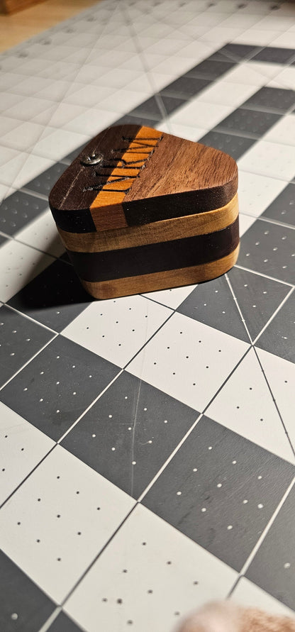Handcrafted Wooden Guitar Pick Case: Musician's Trinket Box and Keepsake Gift for Guitar and Bass Players