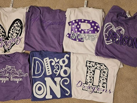 Dragons Pride Tee Shirt on Bella Canvas Shirts, 11 Design Options
