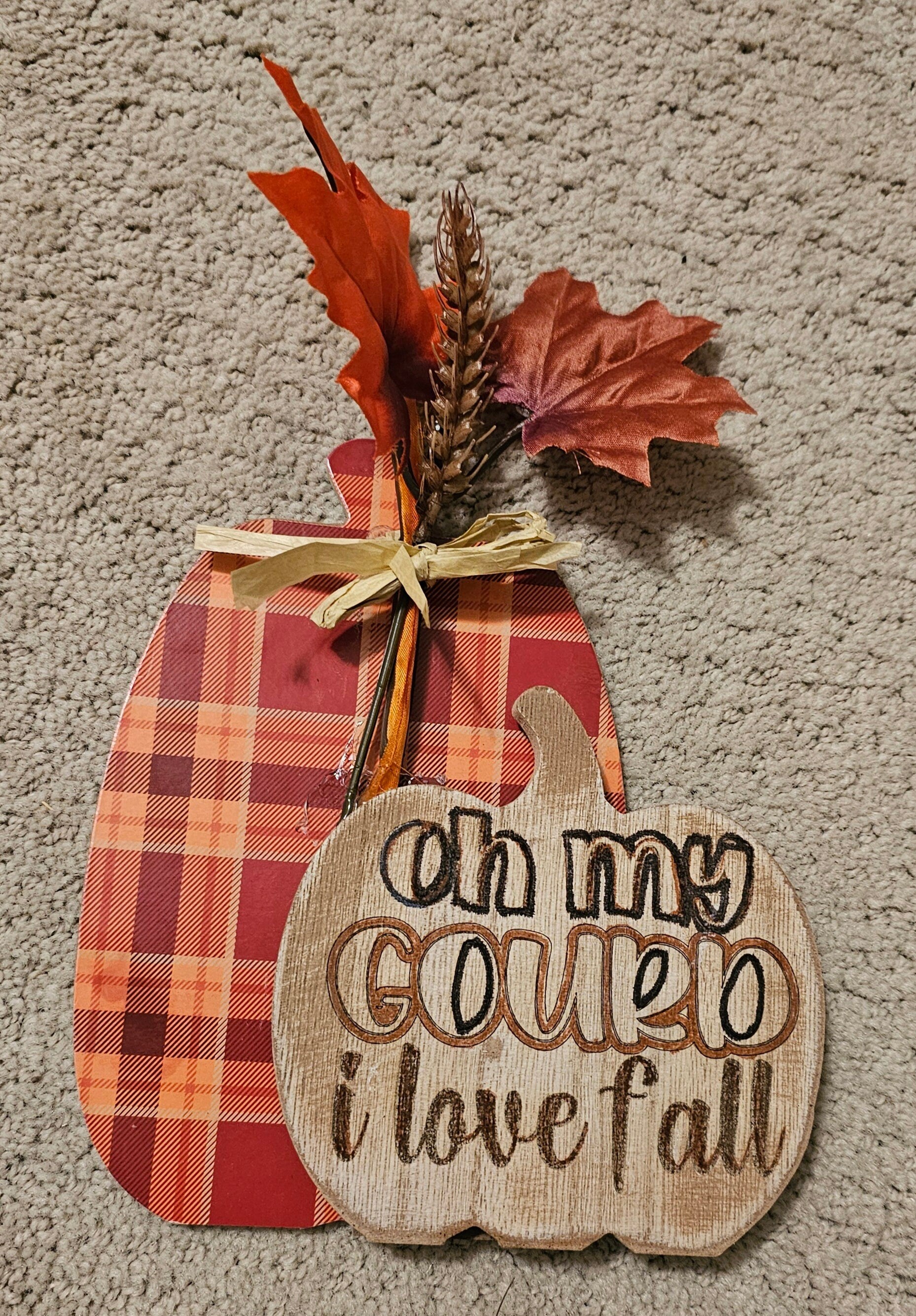 Fall Decor, Table Centerpiece, Pumpkin Shaped accent pieces, pumpkin football . FALL FAMILY & FOOTBALL