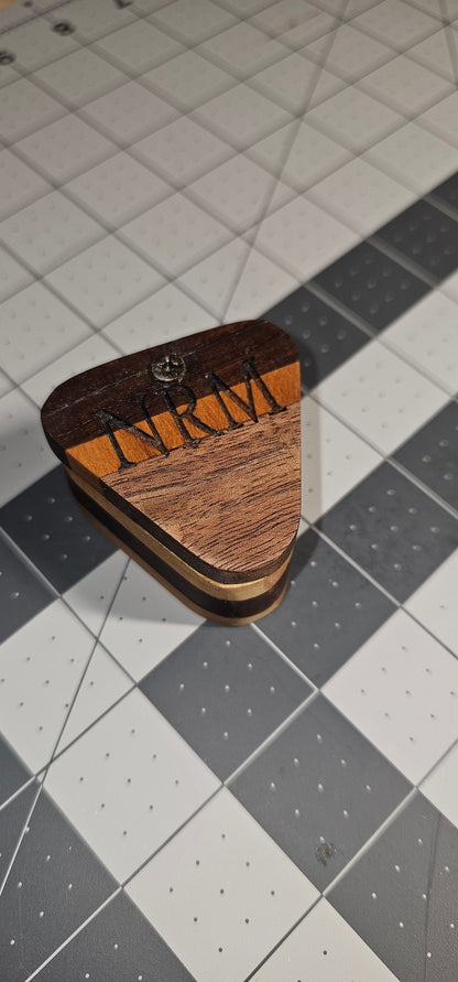 Handcrafted Wooden Guitar Pick Case: Musician's Trinket Box and Keepsake Gift for Guitar and Bass Players